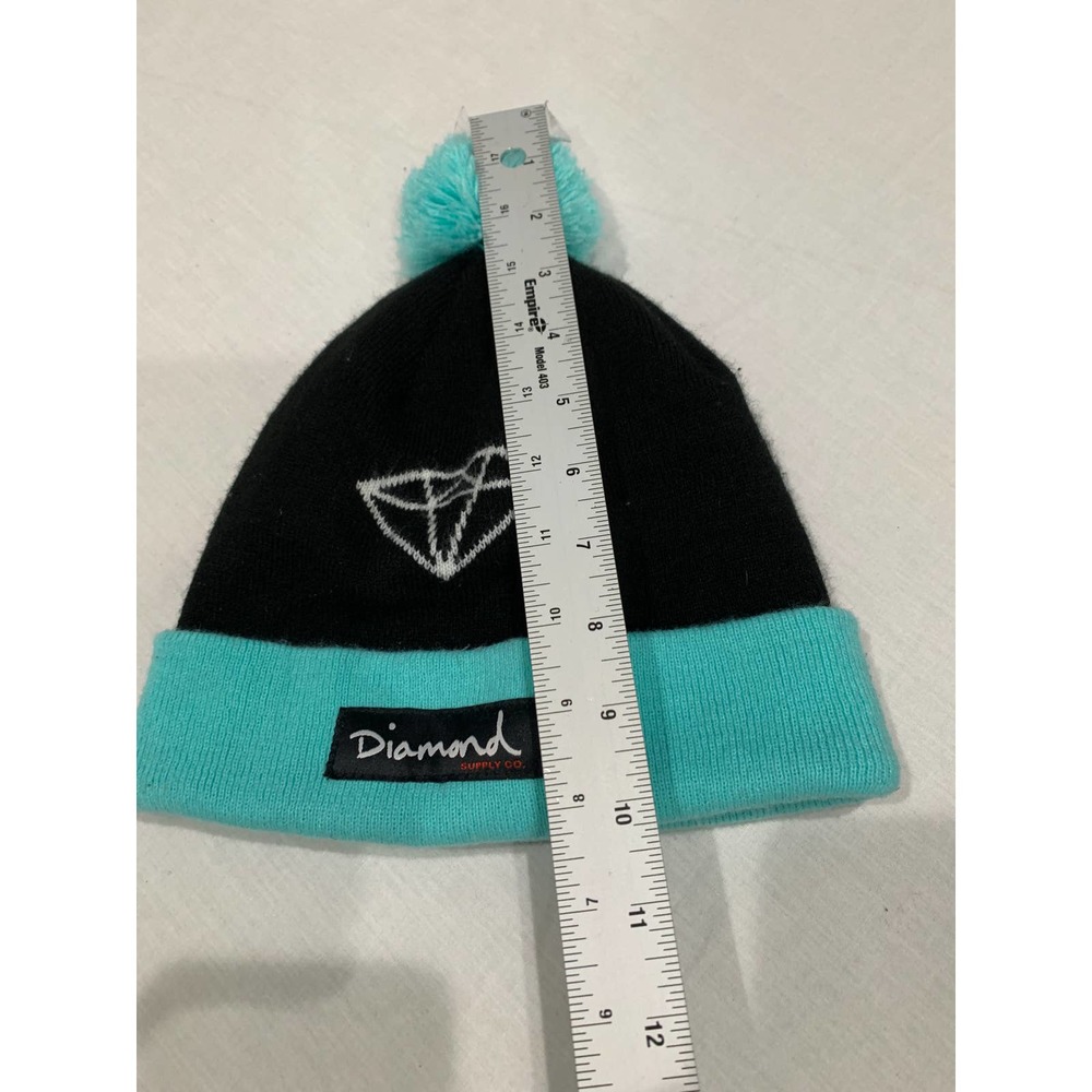 Diamond Supply Beanie Hat Poms Green Black - Picture 3 of 3